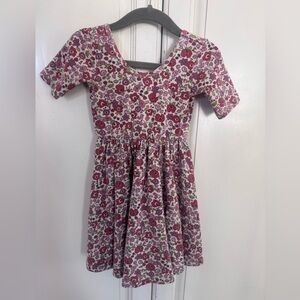 Floral Print Kids Dress in Pink and Red